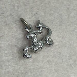 Vtg 925 Sterling Silver Capricorn Goat Mermaid Zodiac Horoscope Charm